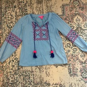 Lilly Pulitzer summer blouse with tassels! In XXS!